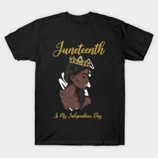 Juneteenth Black Girl Cute afro Girl Queen Celebrating 1865 Independence T-Shirt